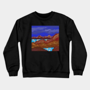 Koi Fish and Mountains (Square) Crewneck Sweatshirt